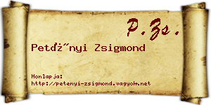 Petényi Zsigmond névjegykártya