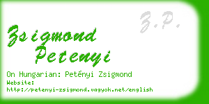 zsigmond petenyi business card