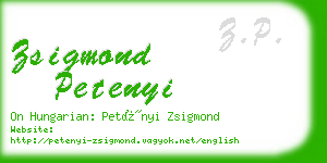zsigmond petenyi business card